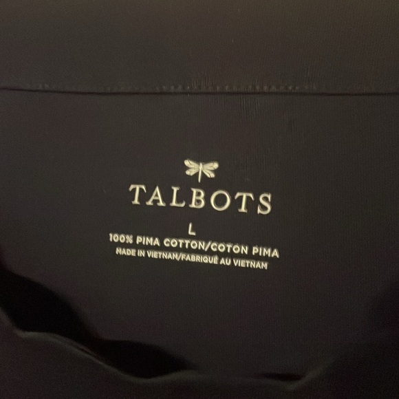 SET OF 3 Talbots Tee: Striped green & white. Solid: blue, white. Women’s Lg - Picture 5 of 10